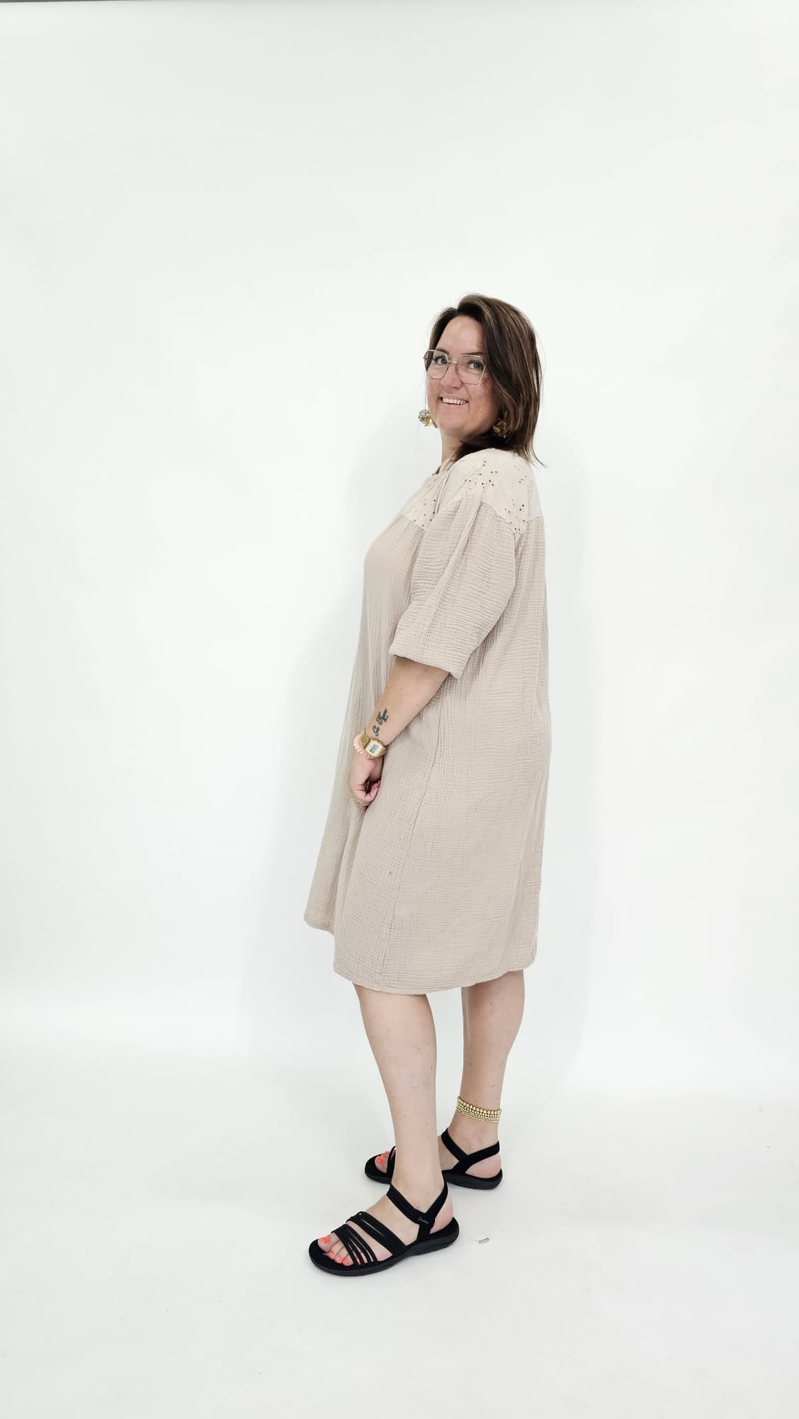 MOUSSELINE BRODERIE JURK -2104