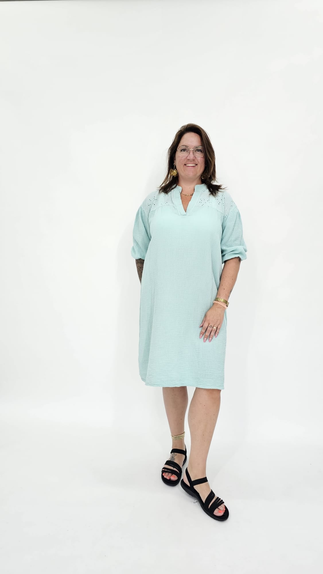 MOUSSELINE BRODERIE JURK -2104