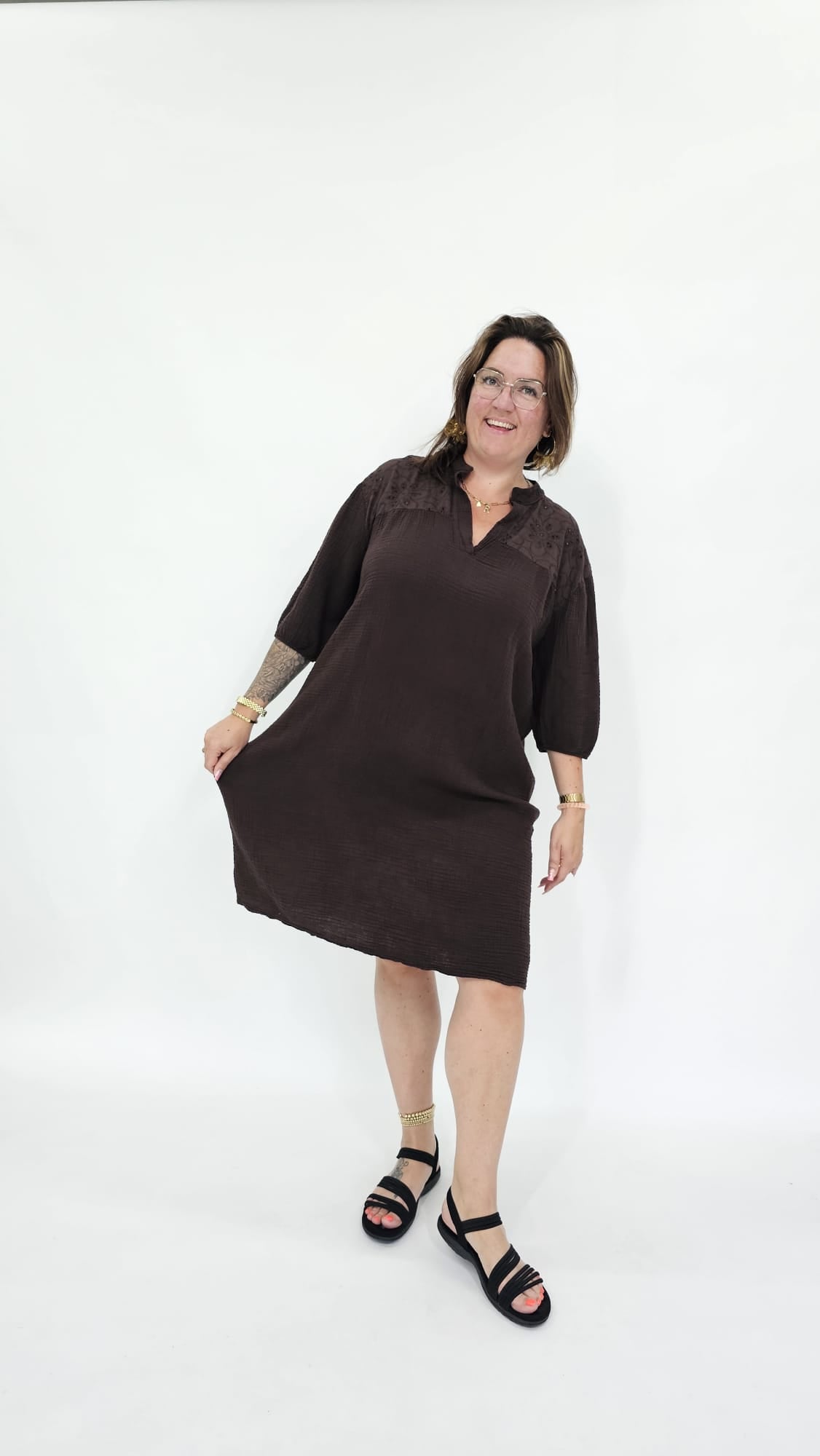 MOUSSELINE BRODERIE JURK -2104