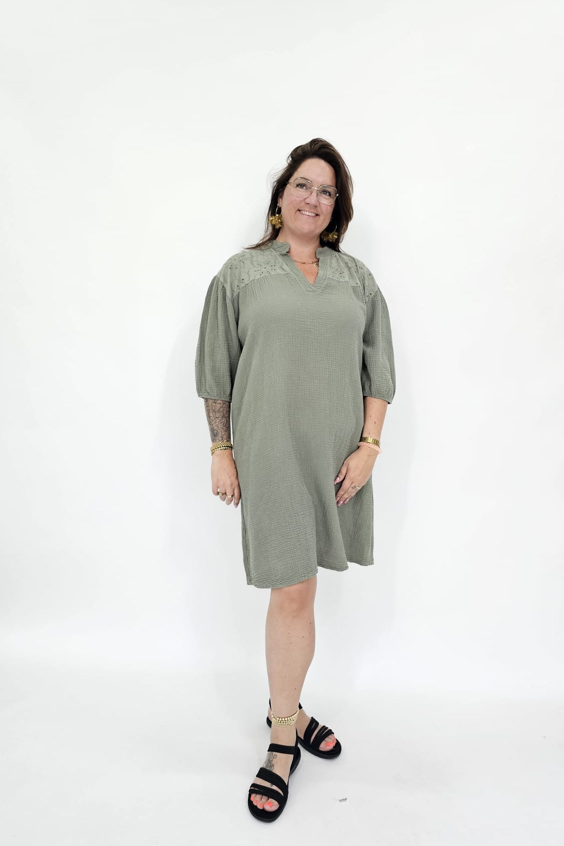 MOUSSELINE BRODERIE JURK -2104