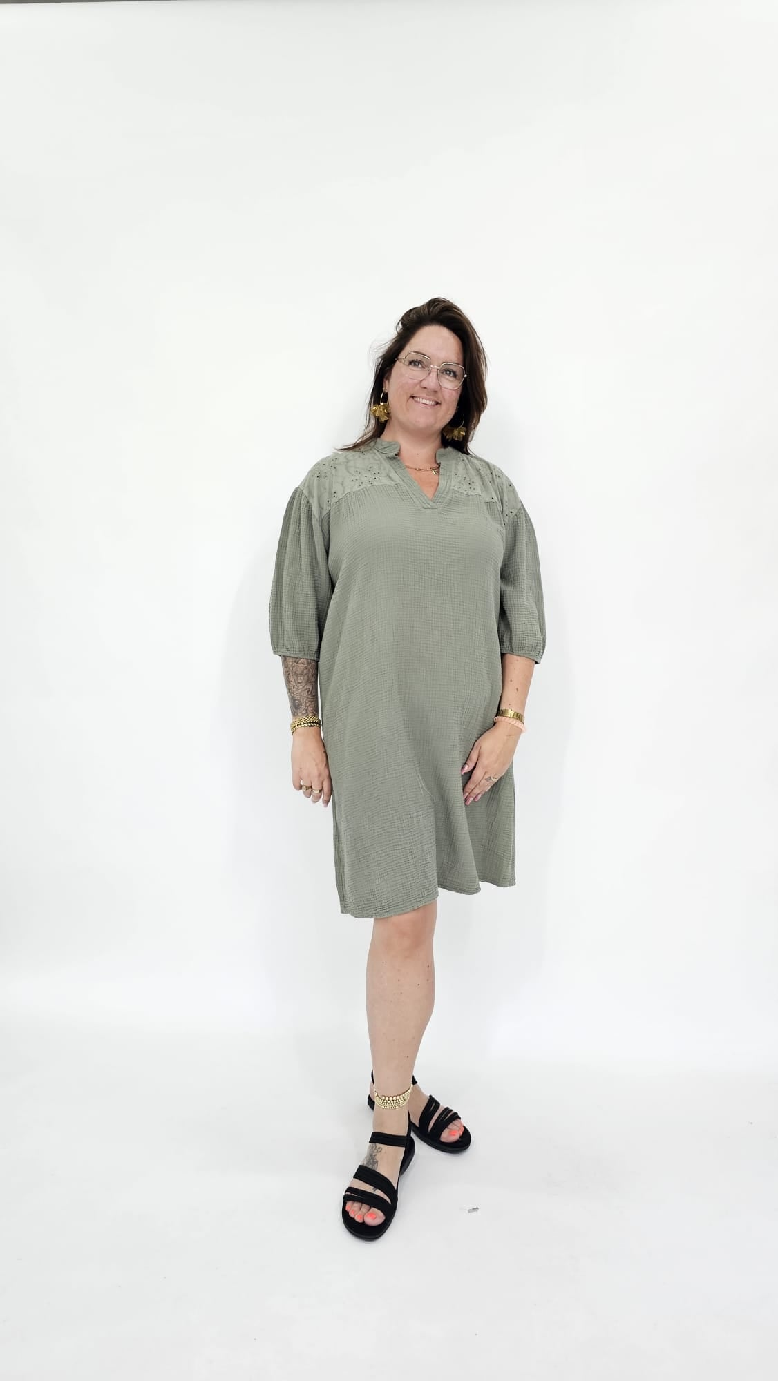 MOUSSELINE BRODERIE JURK -2104