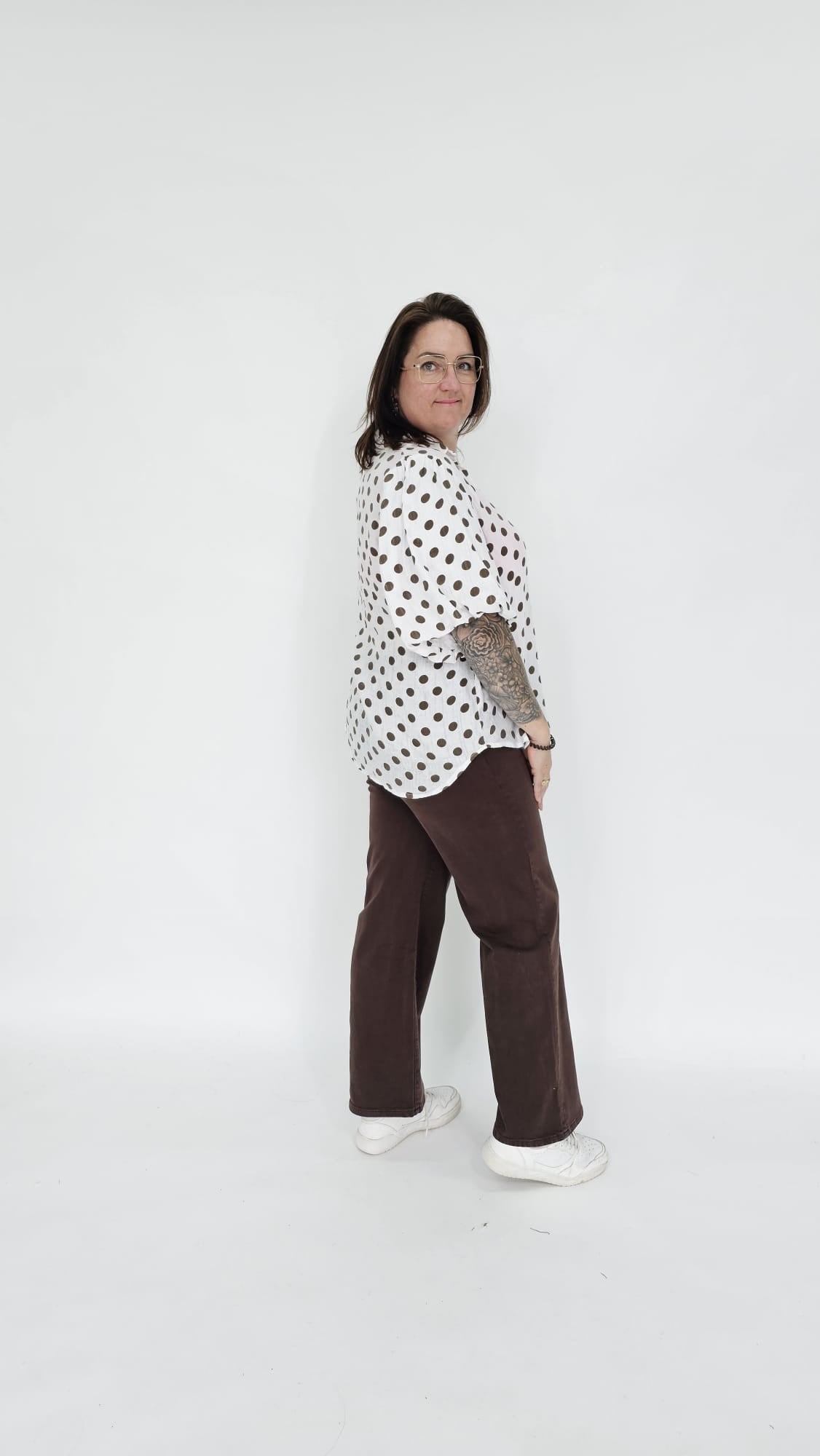 KATOENEN DOTS BLOUSE - 2066