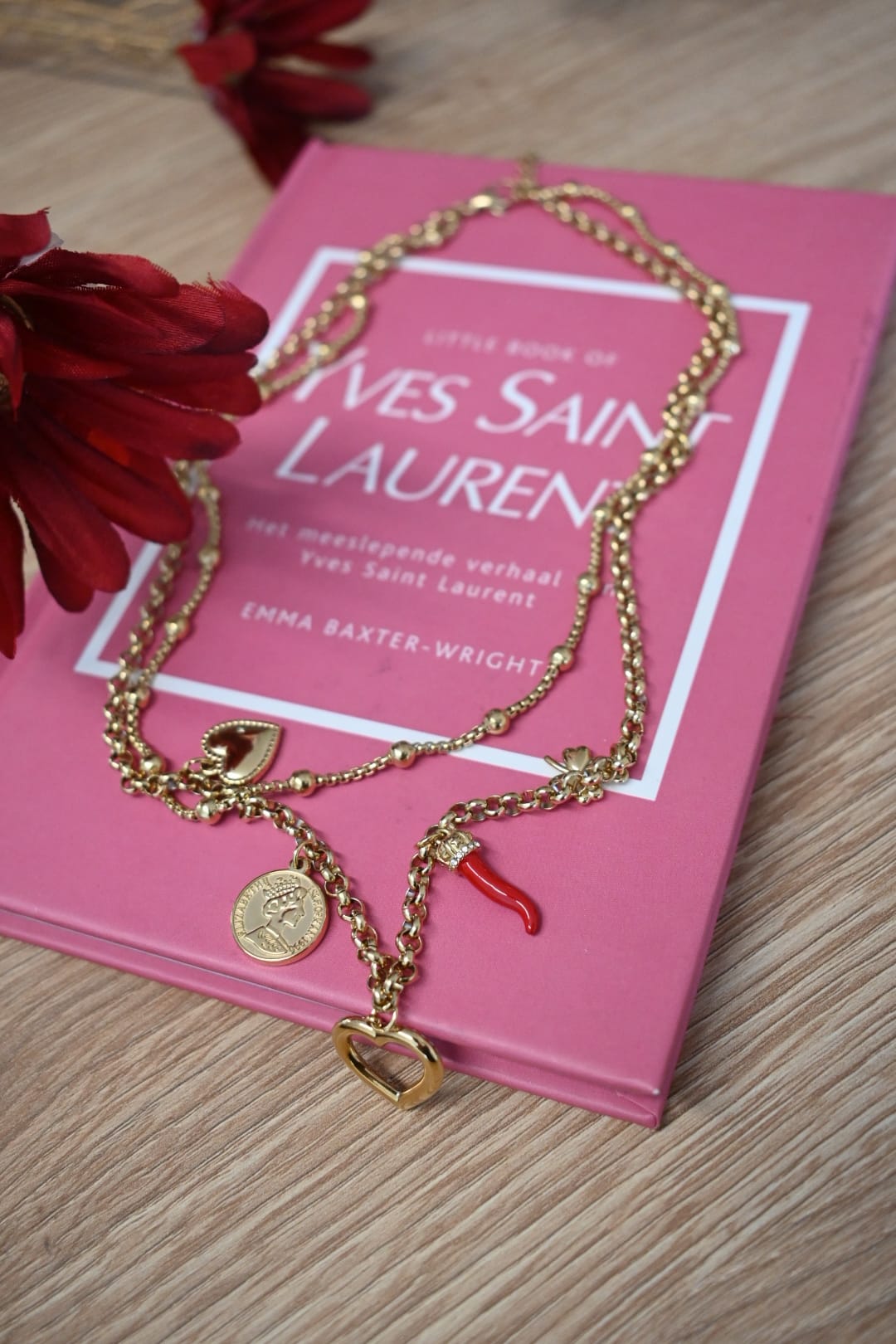 DIAMANT-HERZ-KETTE - GOLD