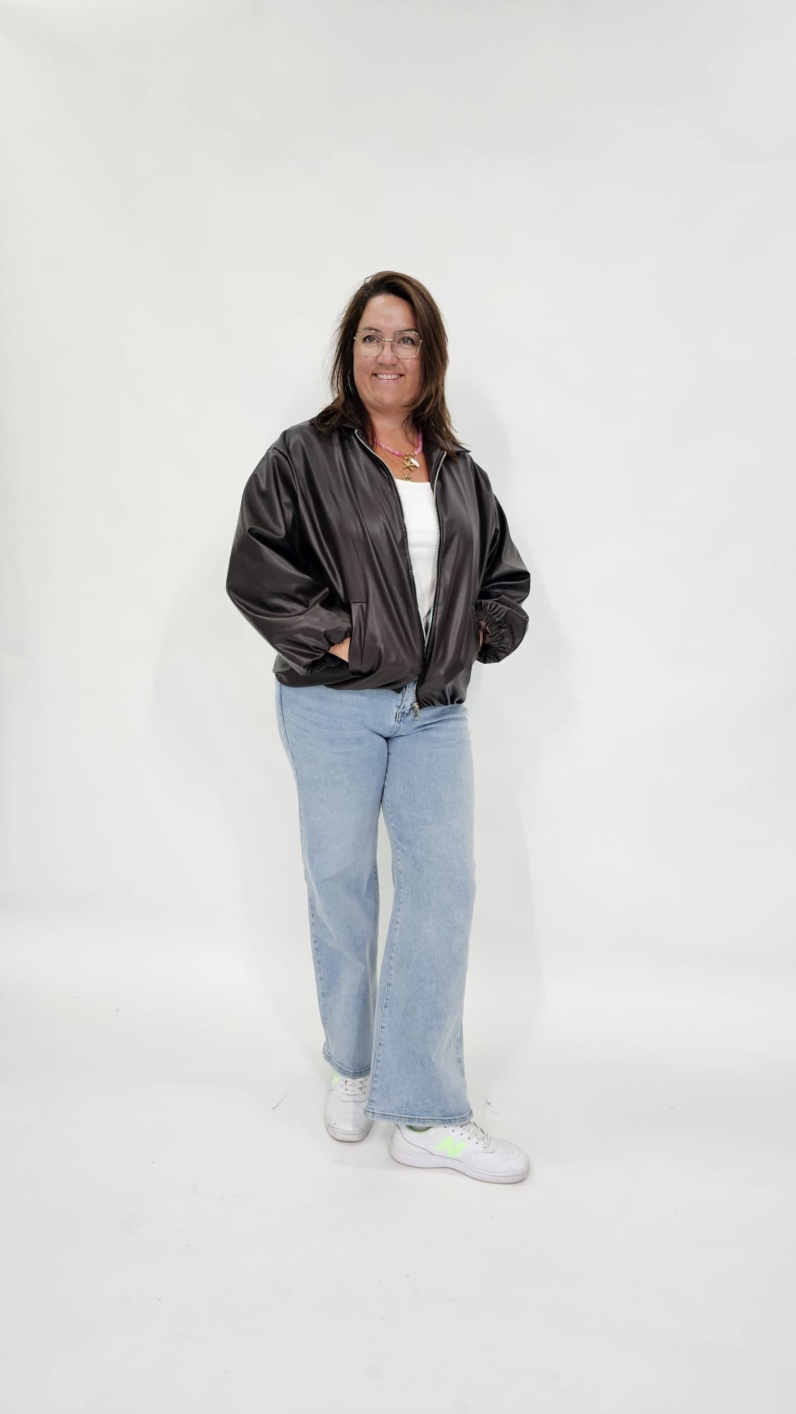 LEATHER LOOK BALLON JACKET - 2161