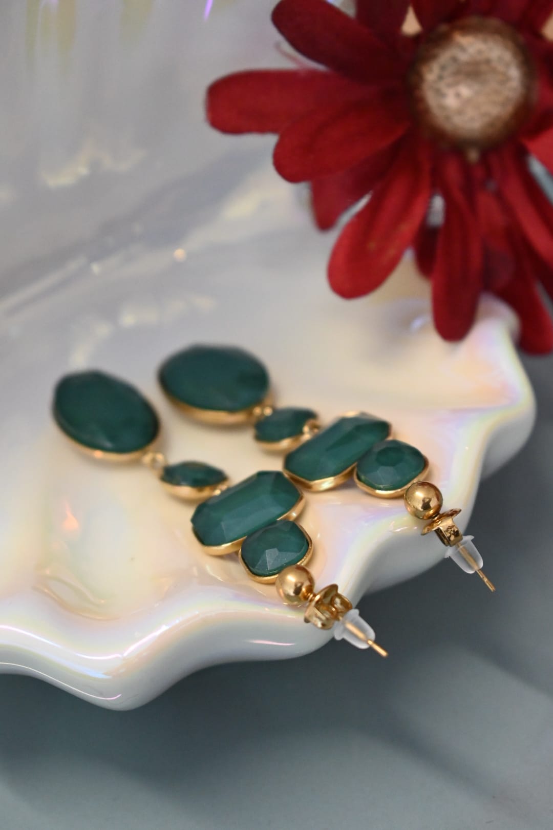 OVAALE STEINOHRRINGE - 2 KLAR