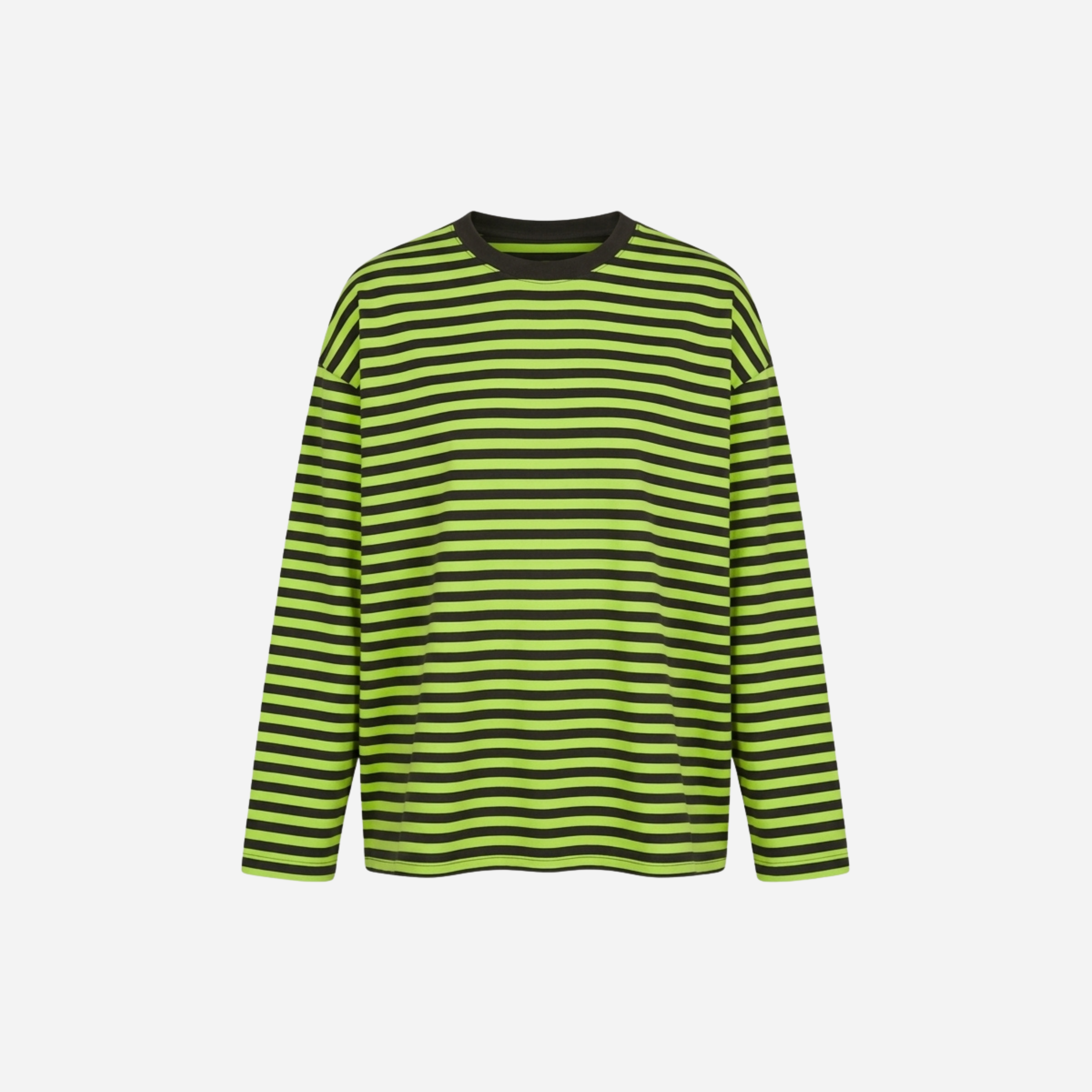 STREEP SHIRT LONGSLEEVE LIME/BRUIN